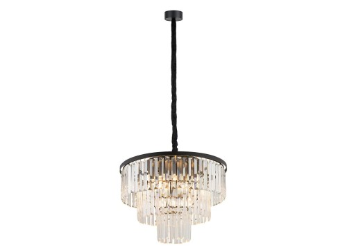 Lampa sufitowa CRISTAL BLAC M ZWIS 7616 NOWODVORSKI Lighting 9xE14 nowoczesna wisząca lampa oświetleniowa żyrandol czarny metal kryształ Inspiracje Premium