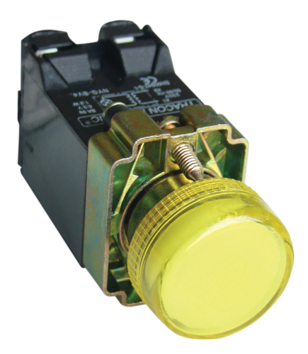 Lampka kontrolna, żółta, z transformatorem 3A/230V AC, IP42, NYGI6 NYGBV45S Tracon Electric