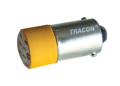 Żarówka sygnalizacyjna z LED, żółta 230V AC/DC, Ba9s NYGL-ACDC230Y Tracon Electric