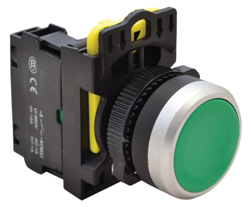 Przycisk kryty, zielony 1×NO, 5A/230V AC-15, IP65 NYG3-G Tracon Electric