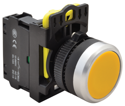 Przycisk kryty, żółty 1×NO, 5A/230V AC-15, IP65 NYG3-Y Tracon Electric