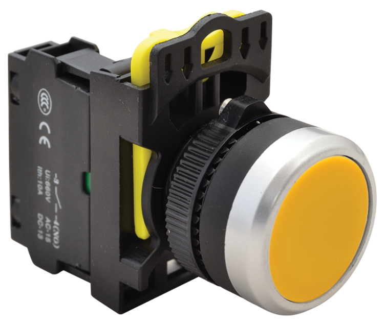 Przycisk kryty, żółty 1×NO, 5A/230V AC-15, IP65 NYG3-Y Tracon Electric