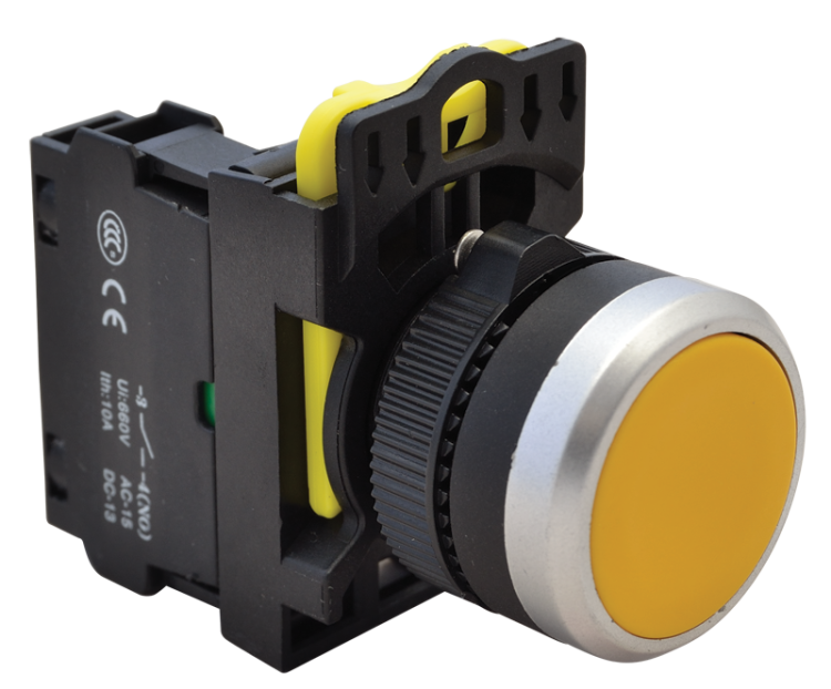Przełącznik kryty, żółty 1×NO, 5A/230V AC-15, IP65 NYK3-Y Tracon Electric