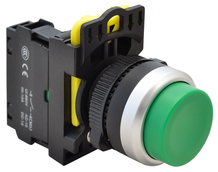 Przycisk wystający, zielony 1×NO, 5A/230V AC-15, IP65 NYG3-HG Tracon Electric