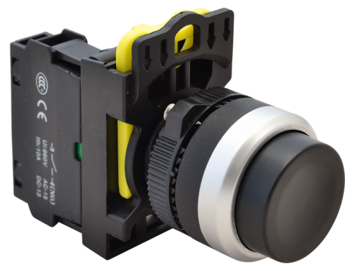 Przełącznik wystający, czarny 1×NO, 5A/230V AC-15, IP42 NYK3-HBK Tracon Electric