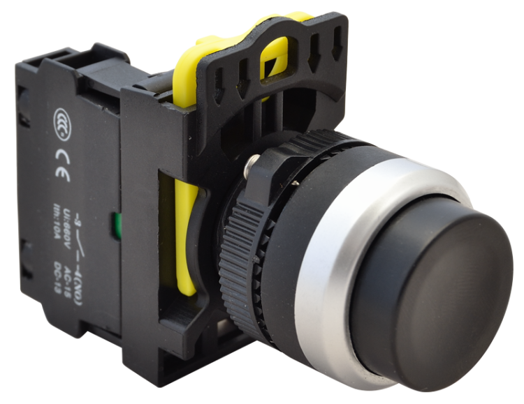 Przełącznik wystający, czarny 1×NO, 5A/230V AC-15, IP42 NYK3-HBK Tracon Electric