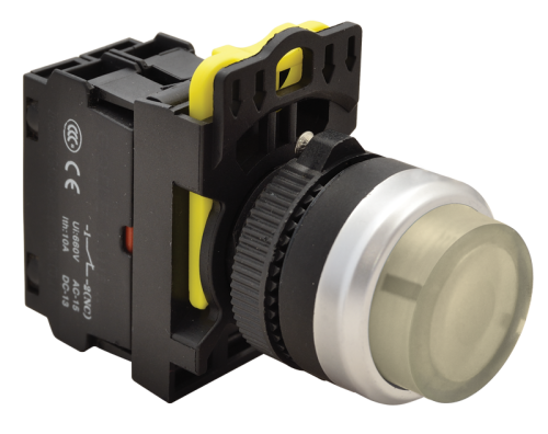 Przełącznik podświetlony, wystajacy, biały 1×NO, 5A/230V AC-15, IP42, LED 230V AC/DC NYK3-HLW Tracon Electric