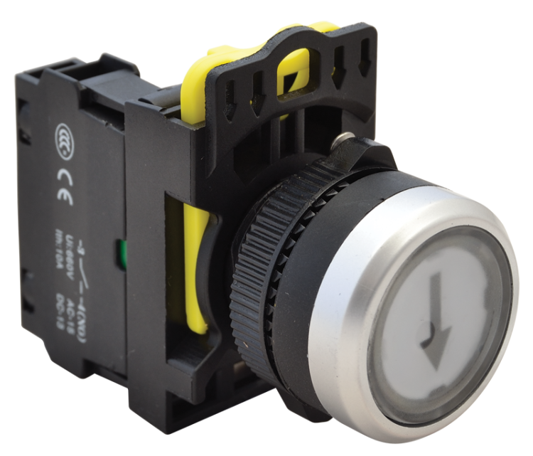 Przełącznik z piktogramem, biały, (czarna strzałka) 1×NO, 5A/230V AC-15, IP65 NYK3-P3 Tracon Electric