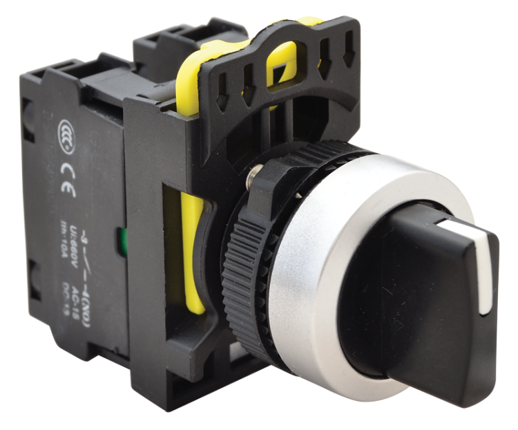 Przełącznik pokrętny, trzystanowy, powr. sprężynowy 2×NO, 5A/230V AC-15, IP65 NYK3-S34BK Tracon Electric