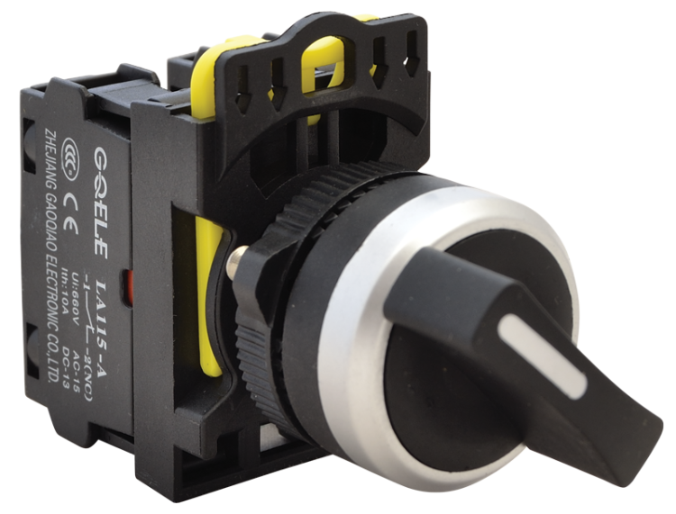 Przełącznik pokrętny, dwustanowy 1×NO+1×NC, 5A/230V AC-15, IP65 NYK3-S21BK Tracon Electric