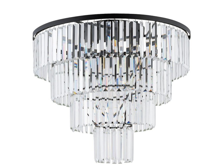 Lampa sufitowa CRISTAL BLACK L 7630 NOWODVORSKI Lighting 12xE14 nowoczesna lampa oświetleniowa plafon czarny metal kryształ Inspiracje Premium