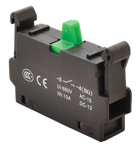 Element stykowy do serii przycisków NYG(K), NO 1×NO, 5A/230V AC-15, 1A/230V DC-13 NYG3-CE1 Tracon Electric