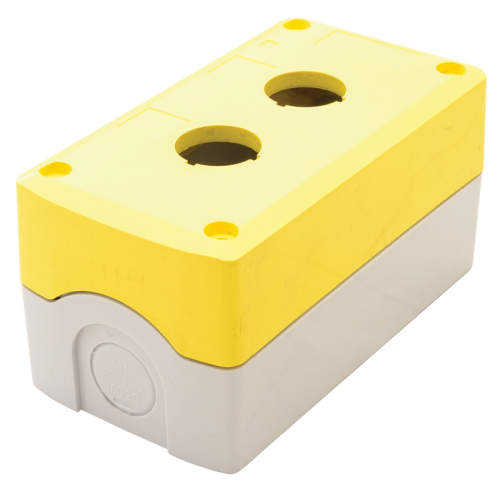 Obudowa do przycisków, żółta,typ 2 d=22,5, IP65, 2×PG-13,5 NYGD-2YE Tracon Electric