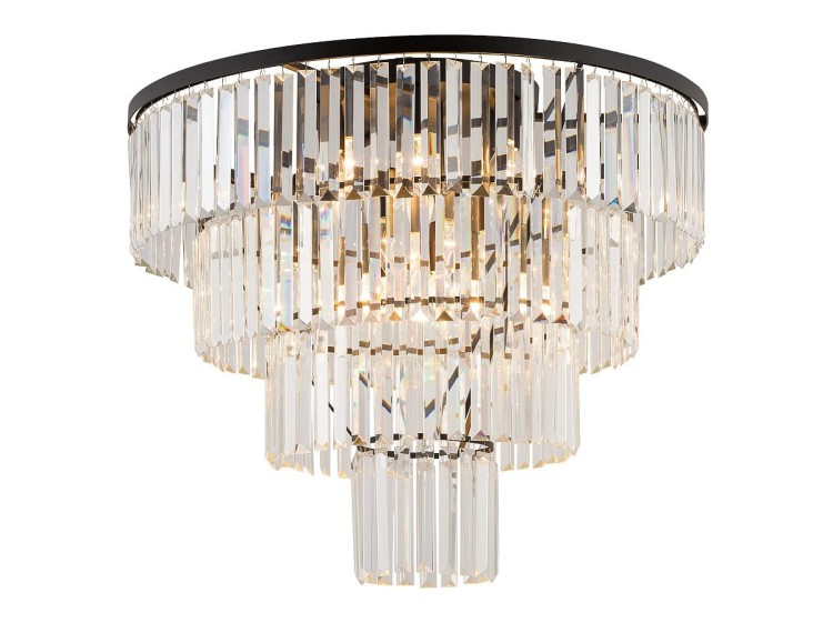 Lampa sufitowa CRISTAL BLACK L 7630 NOWODVORSKI Lighting 12xE14 nowoczesna lampa oświetleniowa plafon czarny metal kryształ Inspiracje Premium