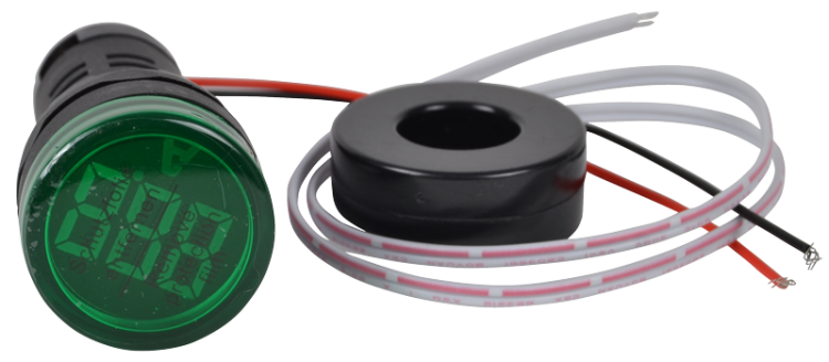 Amperomierz, sygnalizacja LED zielona 1-100A, Um=230VAC, d=22mm NYG3-AG Tracon Electric