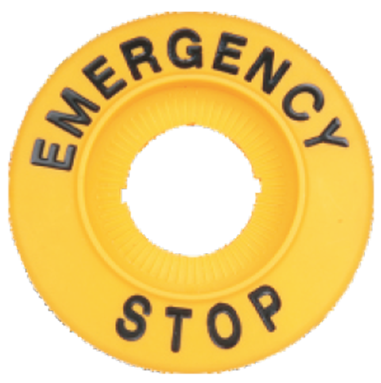 Podkładka EMERGENCY STOP d=60mm, h=8mm, ABS NYG3-ES60H Tracon Electric