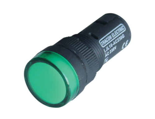 Lampka kontrolna LED, zielona 400V AC, d=16mm LJL16-GF Tracon Electric