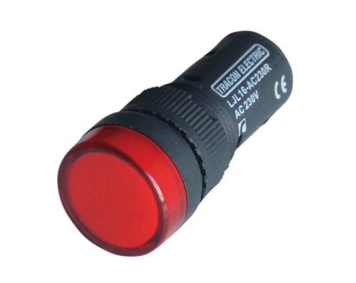 Lampka kontrolna LED, czerwona 230V AC/DC, d=16mm LJL16-RE Tracon Electric