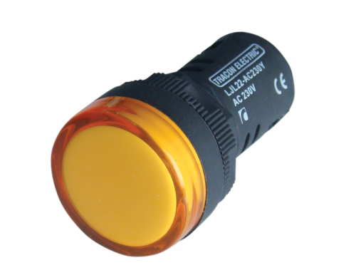 Lampka kontrolna LED, żółta 48V AC/DC, d=22mm LJL22-YD Tracon Electric