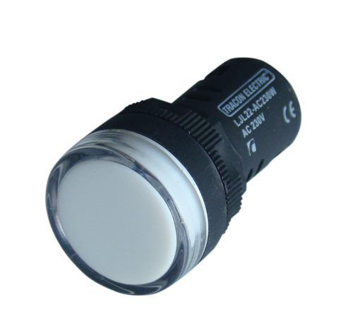 Lampka kontr. LED, biała 24V AC/DC, d=22mm LJL22-ACDC24W Tracon Electric