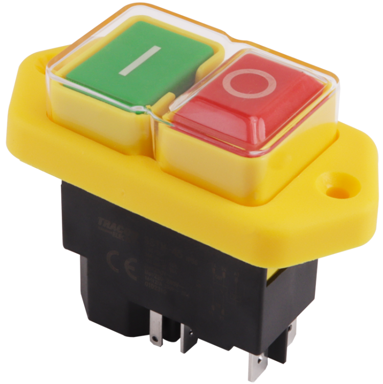 Przekaźnikowy wyłącznik bezpieczeństwa,śrubowy, biała rama 5PIN, 230 VAC, 12A/AC3, IP54, 6,3×0,8 SSTM-045 Tracon Electric