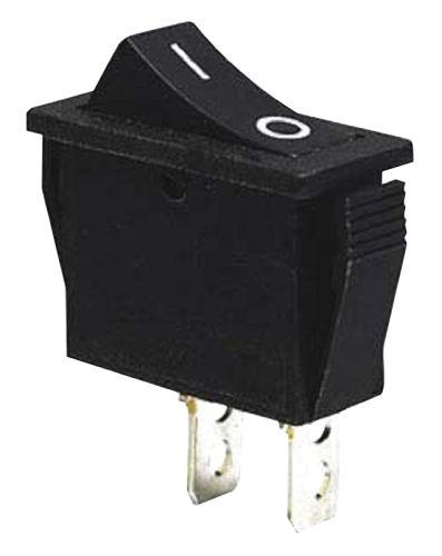 Przełącznik kołyskowy WŁ-WYŁ, czarny, (napis 0-I) 16(6)A, 250V AC TES-13 Tracon Electric