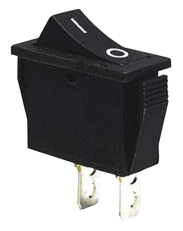 Przełącznik kołyskowy WŁ-WYŁ, czarny, (napis 0-I) 16(6)A, 250V AC TES-13 Tracon Electric