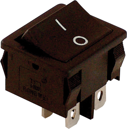 Przełącznik kołyskowy, WŁ-WYŁ,2polowy, czarny, napis 0-I 16(6)A, 250V AC TES-51 Tracon Electric