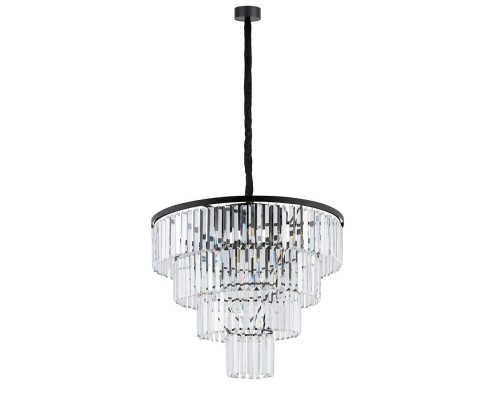 Lampa sufitowa CRISTAL BLACK L ZWIS 7614 NOWODVORSKI Lighting 12xE14 nowoczesna wisząca lampa oświetleniowa żyrandol czarny metal kryształ Inspiracje Premium