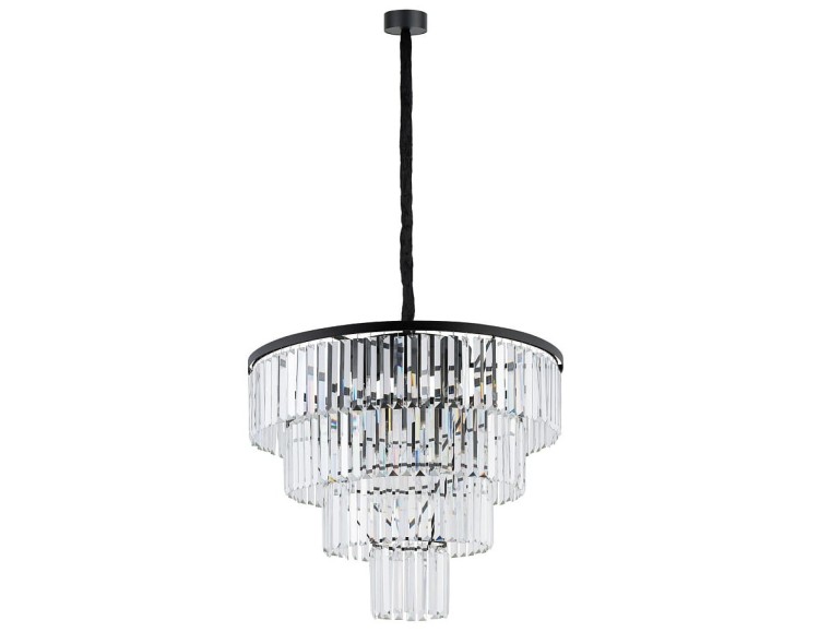 Lampa sufitowa CRISTAL BLACK L ZWIS 7614 NOWODVORSKI Lighting 12xE14 nowoczesna wisząca lampa oświetleniowa żyrandol czarny metal kryształ Inspiracje Premium