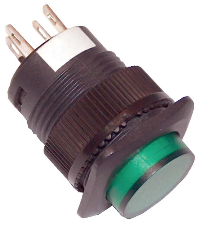 Przycisk z lampką sygnalizacyjną mini zielony 1×NO, 110V AC/DC MNG-110G Tracon Electric