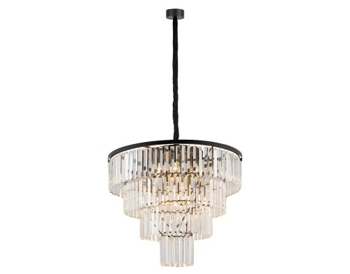 Lampa sufitowa CRISTAL BLACK L ZWIS 7614 NOWODVORSKI Lighting 12xE14 nowoczesna wisząca lampa oświetleniowa żyrandol czarny metal kryształ Inspiracje Premium