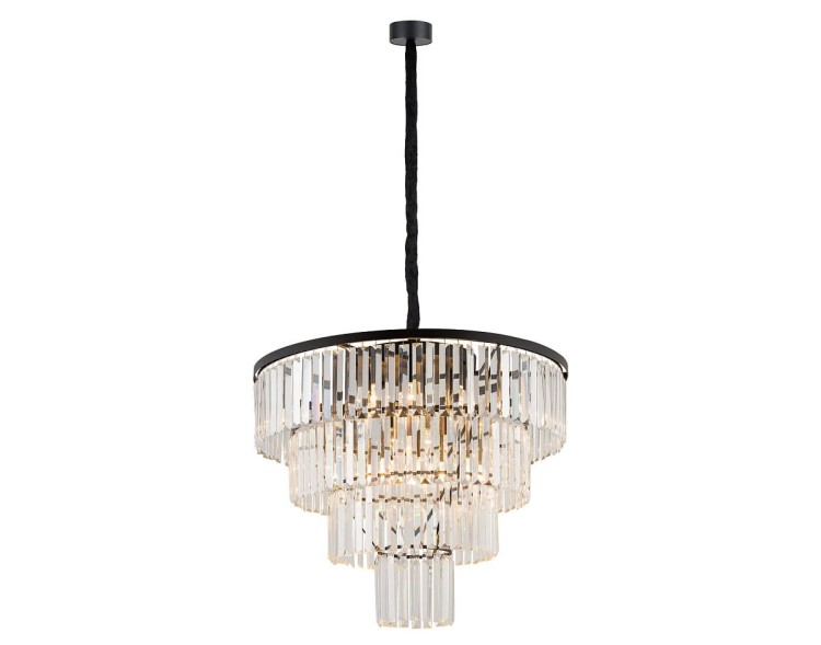 Lampa sufitowa CRISTAL BLACK L ZWIS 7614 NOWODVORSKI Lighting 12xE14 nowoczesna wisząca lampa oświetleniowa żyrandol czarny metal kryształ Inspiracje Premium