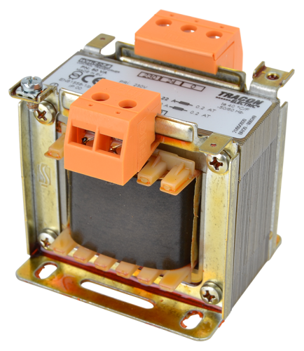 Zwykły transformator jednofazowy 230V / 24-230V, max.50VA TVTR-50-F Tracon Electric