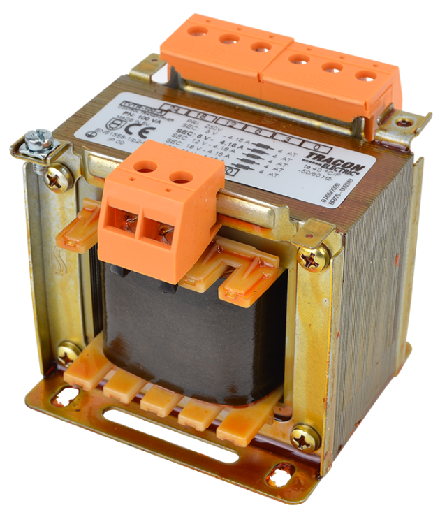 Zwykły transformator jednofazowy 500V / 24V, max.75VA TVTR-75-P Tracon Electric
