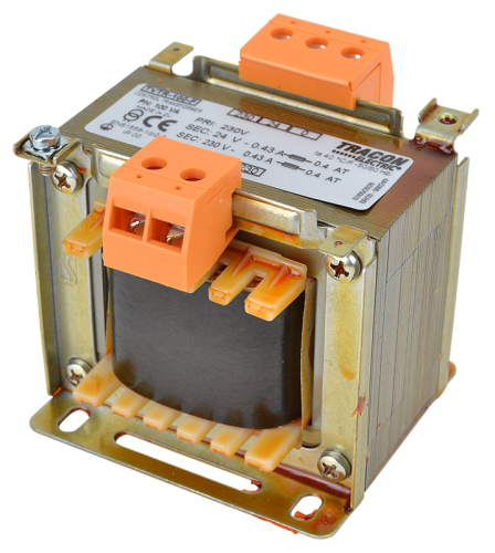 Zwykły transformator jednofazowy 230V / 24-230V, max.100VA TVTR-100-F Tracon Electric