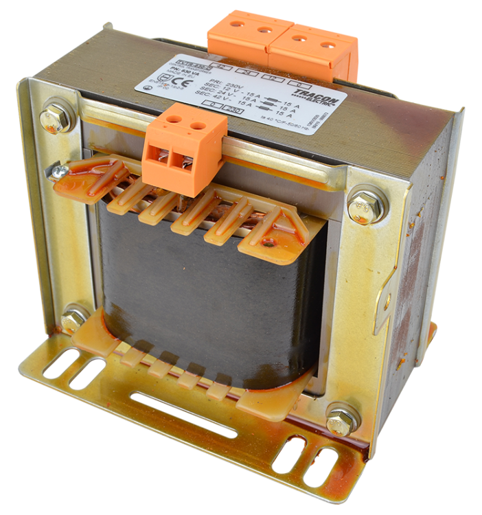 Zwykły transformator jednofazowy 230V / 12-24-42V, max.630VA TVTR-630-C Tracon Electric