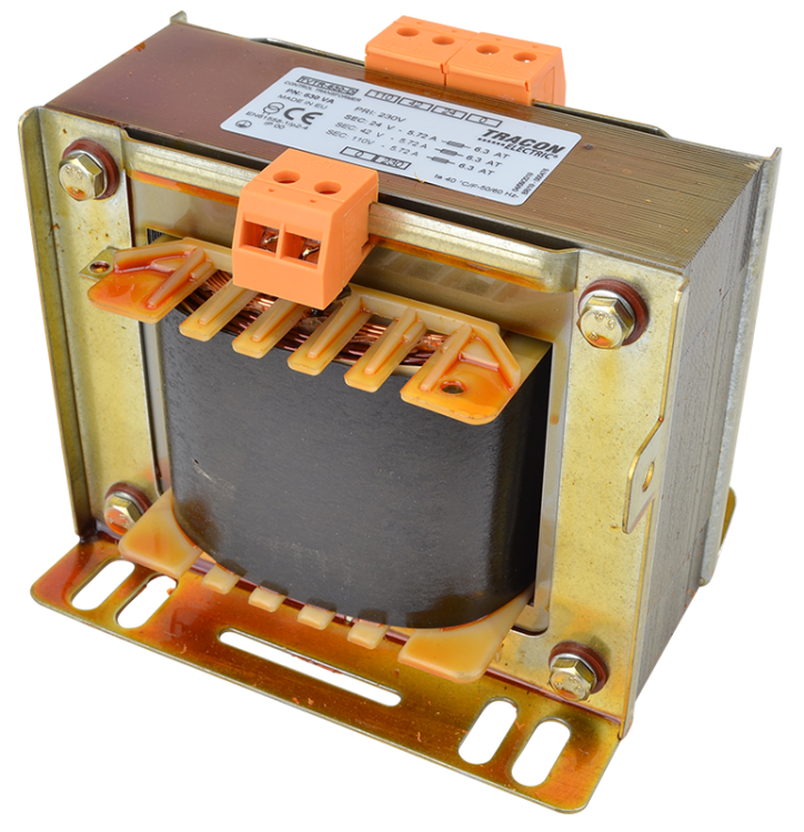 Zwykły transformator jednofazowy 230V / 24-42-110V, max.630VA TVTR-630-D Tracon Electric