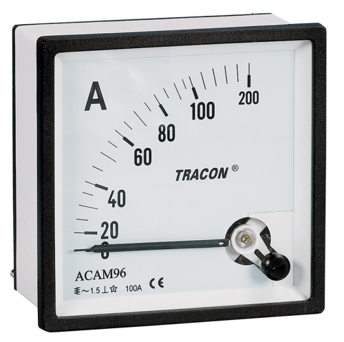 Amperomierz analogowy pośrednina prąd przemienny 96×96mm, 5A AC ACAM96-5 Tracon Electric