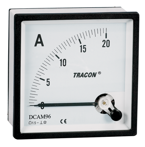 Amperomierz analogowy bezpośredni na prąd staly 96×96mm, 20mA DC DCAM96-0,02 Tracon Electric