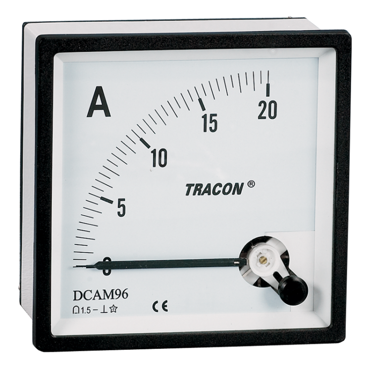 Amperomierz analogowy bezpośredni na prąd staly 48×48mm, 20A DC DCAM48-20 Tracon Electric