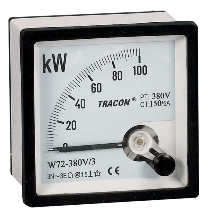 Miernik mocy, 3-fazowy, 4-żyłowy 96×96mm, 400V AC W96-400V/4 Tracon Electric