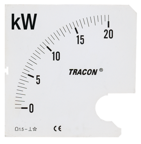 Panel skali do miernika W96-400V/4 0 - 2000 kW SCALE-W96/4-2000 Tracon Electric