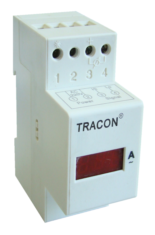 Cyfrowy amperomierz modułowy na prąd przemienny 10A AC, Us=230V ACAMSD-10 Tracon Electric