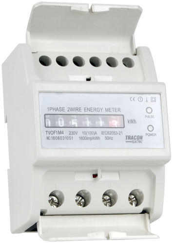 Jednofazowy elektromechaniczny licznik energii bezpośr 4 mod 230VAC / 10(100)A TVOF1M4 Tracon Electric