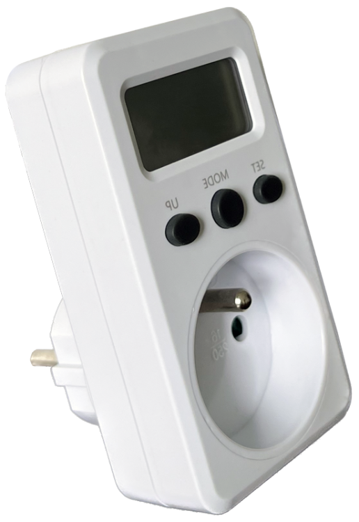 Wtykowy licznik energii z wyświetlaczem LCD 230 V, 50 Hz, 16 A, 3680 W, V, kWh, cost, French TVOD01F Tracon Electric