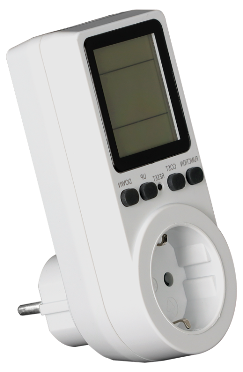 Wtykowy licznik energii z wyświetlaczem LCD 230 V, 50 Hz, 16 A, 3680 W, V,A,W,kWh,Hz,cosfi,cost TVOD02 Tracon Electric