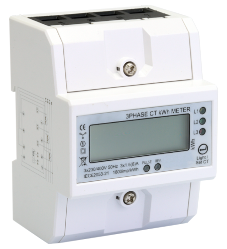 Trójfazowy licznik energii LCD, CT,regul. przekładnia, 4-mod 400V / 5 A CT Pd=3W TVO-F3-4MCTA Tracon Electric