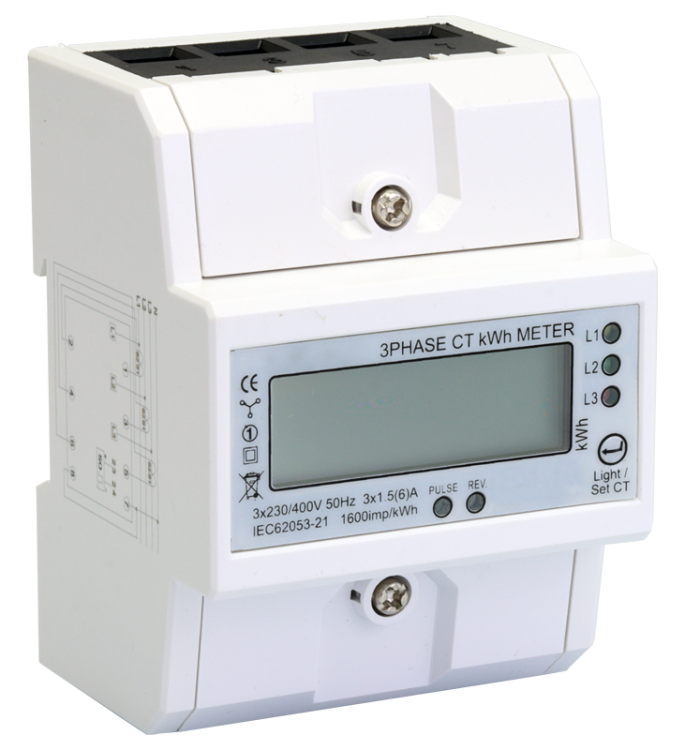 Trójfazowy licznik energii LCD, CT,regul. przekładnia, 4-mod 400V / 5 A CT Pd=3W TVO-F3-4MCTA Tracon Electric