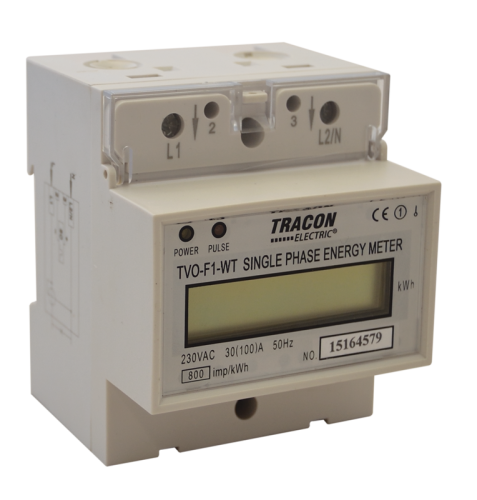 Przepustowy licznik energii LDC, bezpośredni, 1 fazowy 230V / 30 (100)A Pd=1W TVO-F1-WT Tracon Electric